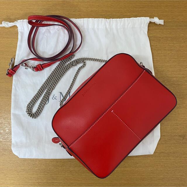 美品 J\u0026M DAVIDSON ペブルレザー チェーン ショルダーバッグ