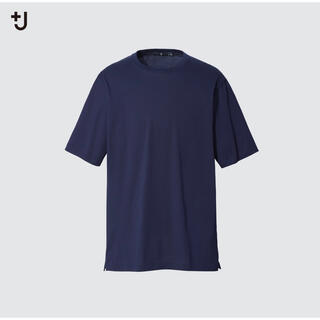 ユニクロ(UNIQLO)の＋Ｊ スーピマコットン リラックスフィット クルーＴ（半袖） Navy Ｌサイズ(Tシャツ/カットソー(七分/長袖))