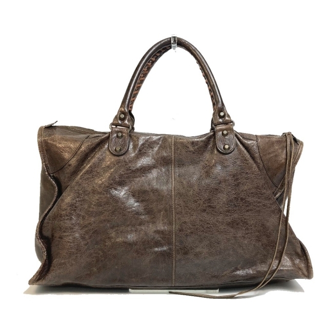 トートバッ Balenciaga ビジネスバッグ トートバッグ レザー ブラウン