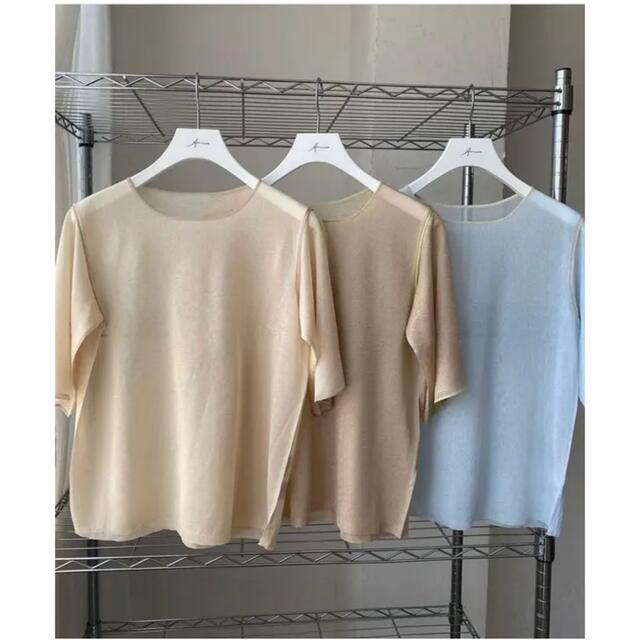 Amiur sheer lame knit レディースのトップス(カットソー(半袖/袖なし))の商品写真