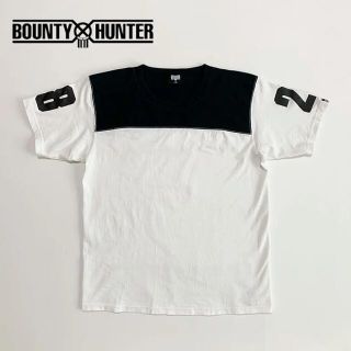 バウンティハンター(BOUNTY HUNTER)の☆良品 バウンティーハンター ナンバリング ロゴ フットボール Tシャツ 黒 白(Tシャツ/カットソー(半袖/袖なし))