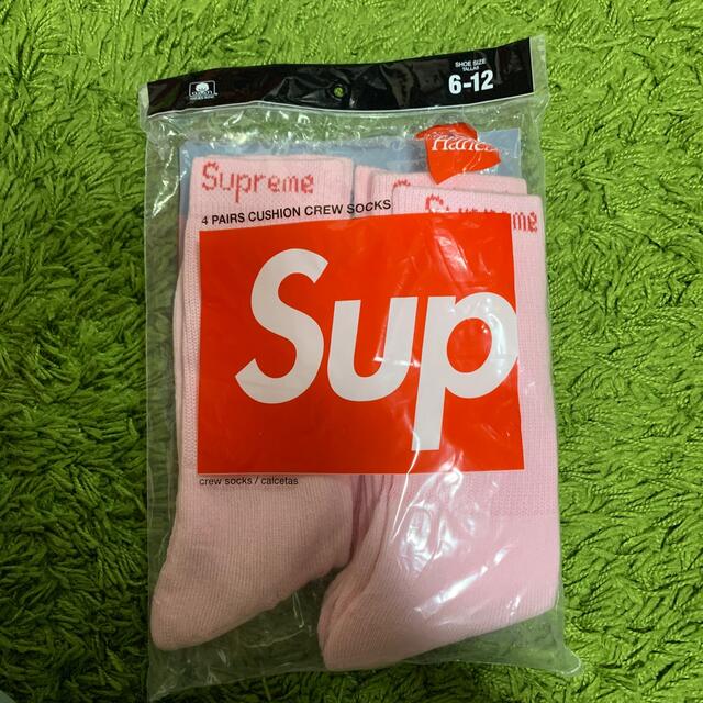 Supreme(シュプリーム)のsupremeソックス　靴下3セット　ピンク メンズのレッグウェア(ソックス)の商品写真