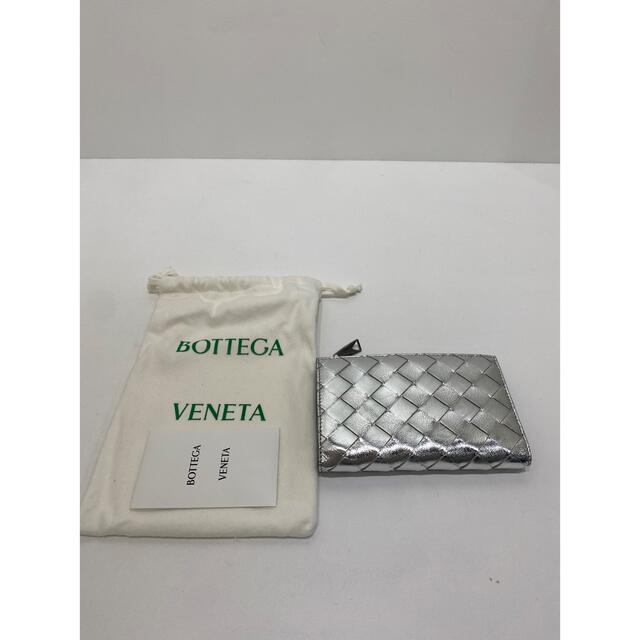 正規 Bottega 折財布 シルバー 財布 イントレチャート VENETA BOTTEGA