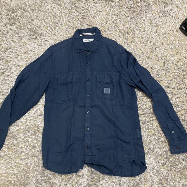 STONE ISLAND - ストーンアイランド コットンリネン サファリシャツの