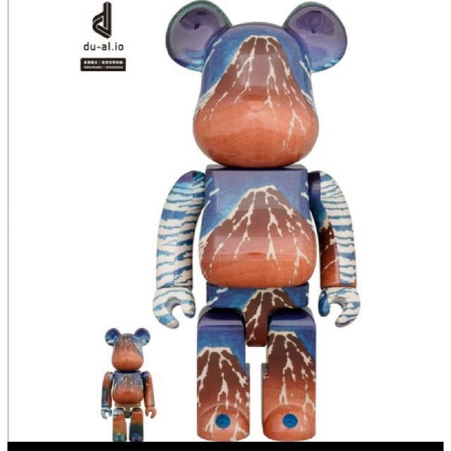 BE@RBRICK 葛飾北斎 「冨嶽三十六景 凱風快晴」100％ & 400％おもちゃ/ぬいぐるみ