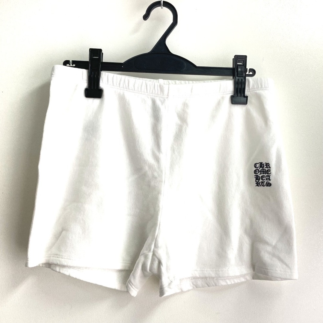 クロムハーツ CHROME HEARTS NOT VERTICAL LETTERS SWT PANT レタリングロゴ刺繍 スウェット 短パン  ショートパンツ コットン ホワイト 美品