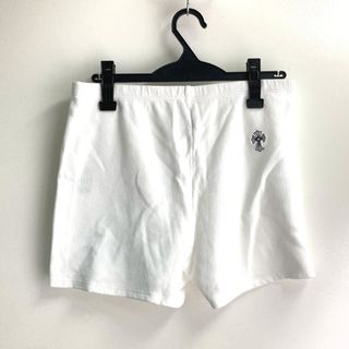 クロムハーツ(Chrome Hearts)のクロムハーツ CHROME HEARTS NOT VERTICAL LETTERS SWT PANT レタリングロゴ刺繍 スウェット 短パン ショートパンツ コットン ホワイト 美品(ショートパンツ)