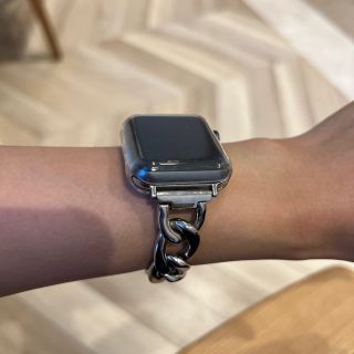 Apple watch バンド、ベルト　シルバー(金属ベルト)