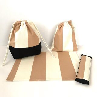 入園グッズ　アイボリー×ベージュ(外出用品)