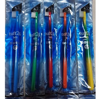 タフト24 ミディアムソフト 歯科専用 歯ブラシ カラーアソート5本セット(歯ブラシ/デンタルフロス)