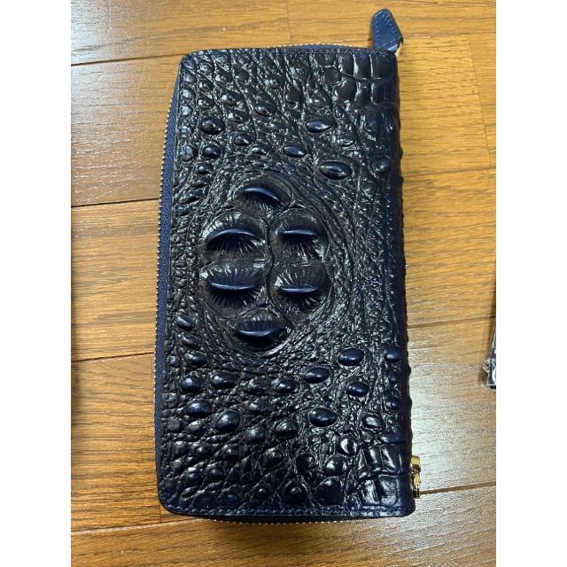 ブルー 長財布 クロコダイル型押し メンズ レディース www
