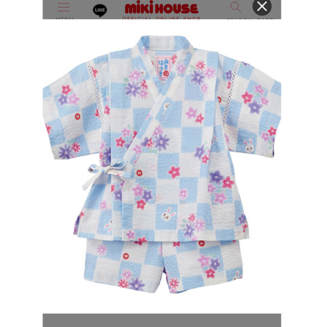 mikihouse(ミキハウス)のミキハウス　甚平１００ キッズ/ベビー/マタニティのキッズ服女の子用(90cm~)(甚平/浴衣)の商品写真