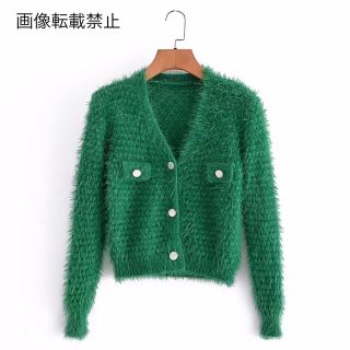🍹7月新作🍨8478◇green グリーン モヘアニット カーディガン(カーディガン)