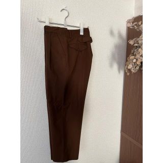 訳アリ 18AW comoli ウールギャバ 2タックパンツ ブラウン