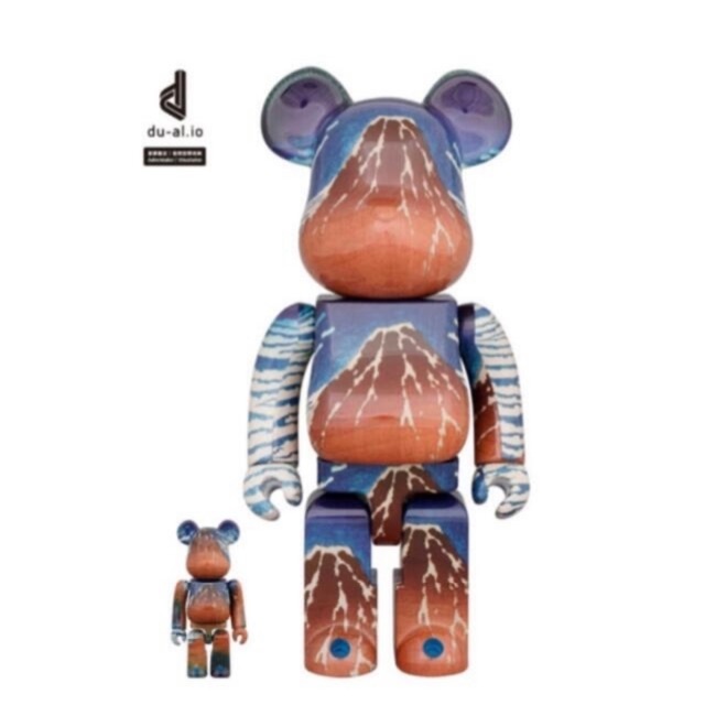 メディコムトイBE@RBRICK 葛飾北斎 「冨嶽三十六景 凱風快晴」100％ & 400％