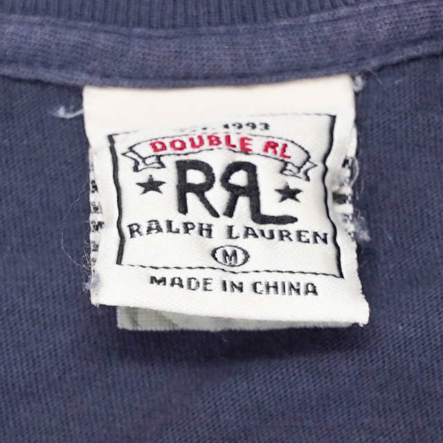 RRL(ダブルアールエル)のRRL ダブルアールエル S/S SOLID TUBE TEE クルーネックチューブTシャツ M ネイビー Double RL 半袖 丸胴 ソリッド トップス【中古】【RRL】 メンズのトップス(Tシャツ/カットソー(半袖/袖なし))の商品写真