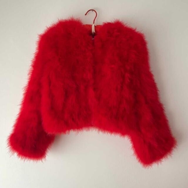 antique hot pink fur jacket