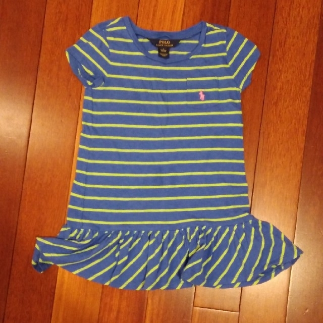 POLO RALPH LAUREN(ポロラルフローレン)のラルフローレン ボーダーワンピース 115cm キッズ/ベビー/マタニティのキッズ服女の子用(90cm~)(ワンピース)の商品写真