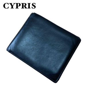 キプリス(CYPRIS)の★美品★CYPRIS キプリス★二つ折り財布★本革 レザー★ブラック(折り財布)