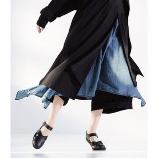 ヨウジヤマモト(Yohji Yamamoto)のyohji yamamoto +Noir 18ss アシンメトリースカート(ロングスカート)