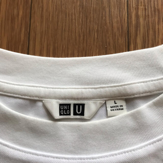 UNIQLO(ユニクロ)のユニクロ UNIQLO エアリズムコットンオーバーサイズTシャツ（5分袖）白 L メンズのトップス(Tシャツ/カットソー(半袖/袖なし))の商品写真