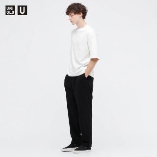 ユニクロ(UNIQLO)のユニクロ UNIQLO エアリズムコットンオーバーサイズTシャツ（5分袖）白 L(Tシャツ/カットソー(半袖/袖なし))