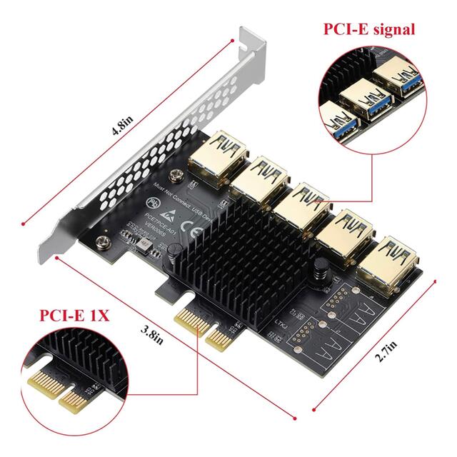 BEYIMEI PCIE 1X to 5 PCIE Card 2