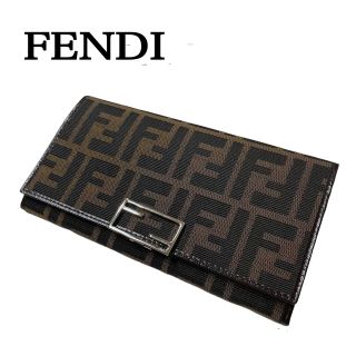 フェンディ(FENDI)のcha chas様専用FENDI フェンディ　ズッカ　キャンバス レザー　長財布(財布)