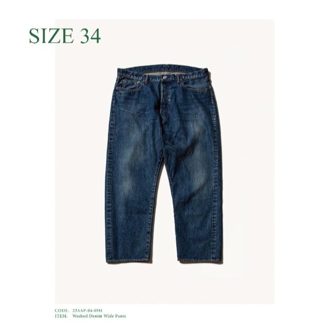 A.PRESSE 22aw Washed Denim Wide Pants 34
