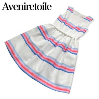 アベニールエトワール(Aveniretoile)の【美品】Aveniretoile★ノースリーブボーダードッキングワンピース(ひざ丈ワンピース)