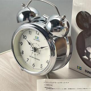  置時計　nordic　SWED DESIGN　メタリック シルバー(置時計)