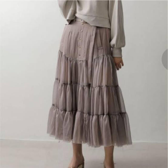 REDYAZEL(レディアゼル)のレディアゼル  オーガンティアードスカート　ピンク レディースのスカート(ロングスカート)の商品写真