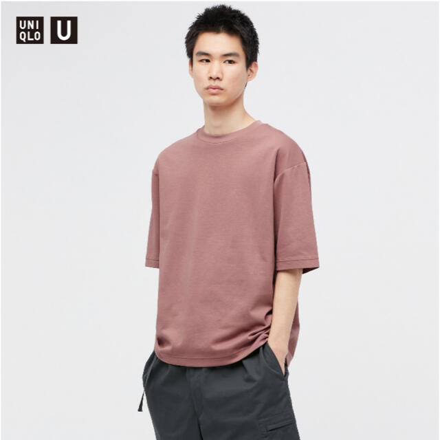 UNIQLO(ユニクロ)のshiii☆様専用　エアリズムコットンオーバーサイズTシャツ L（5分袖） メンズのトップス(Tシャツ/カットソー(半袖/袖なし))の商品写真