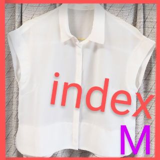 インデックス(INDEX)のちょっと羽織りたい アウター ブラウス 透け感 M 白 index ワールド(シャツ/ブラウス(半袖/袖なし))