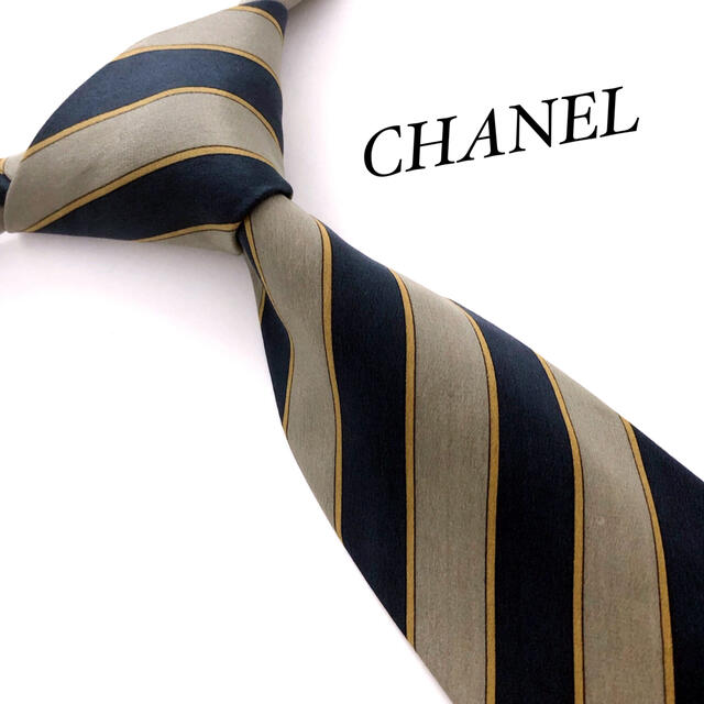 定番から海外の最新 【美品】CHANEL シャネル ココマーク シルク100% ネクタイ ネクタイ