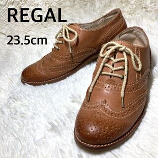 リーガル(REGAL)のREGAL リーガル ウイングチップ 本革 ブラウン 23.5cm(ローファー/革靴)