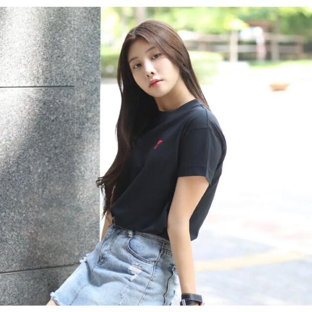 ユニセック AMI PARIS 人気 Ami de Coeur ハート ロゴ 刺繍 Tシャツの