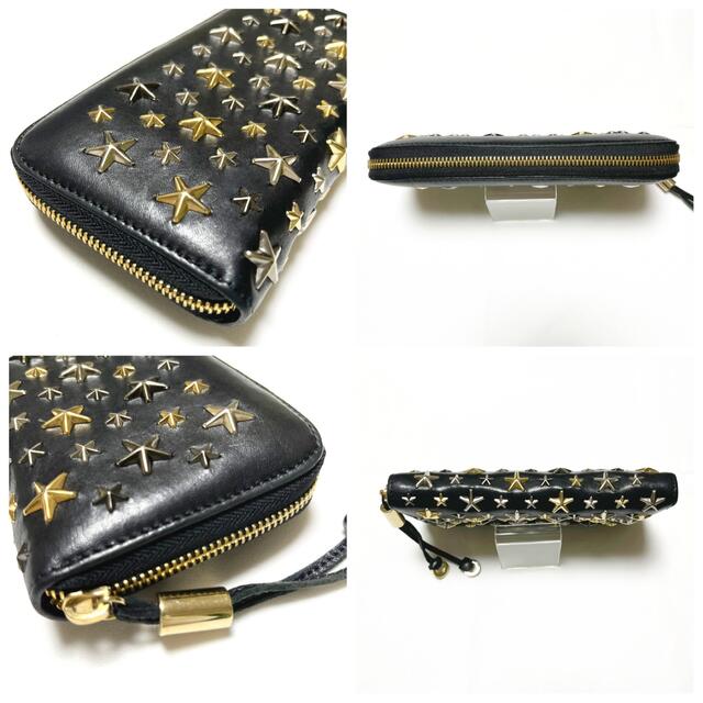 JIMMY CHOO/ジミーチュウ スタッズ レザーラウンドファスナー美 JIMMY CHOO/ジミーチュウ スタッズ レザーラウンドファスナー美