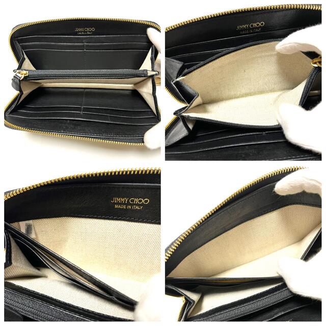 JIMMY CHOO/ジミーチュウ スタッズ レザーラウンドファスナー美 JIMMY CHOO/ジミーチュウ スタッズ レザーラウンドファスナー美