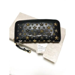 ジミーチュウ(JIMMY CHOO)のJIMMY CHOO/ジミーチュウ　スタッズ　レザーラウンドファスナー美品正規品(長財布)