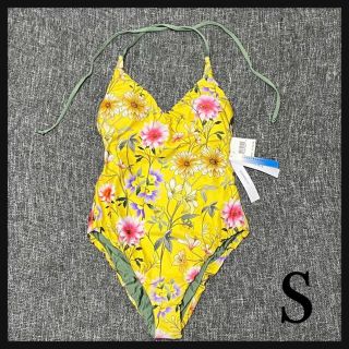 エイソス(asos)の【タグ付き新品 S】海外 水着 花柄ホルターネックワンピースビキニ(水着)