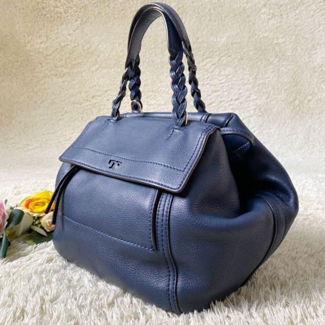 ちです Tory サッチェル レザー ネイビーの通販 by カエル's shop