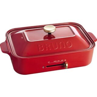 【新品未使用未開封】BRUNO(ブルーノ) コンパクトホットプレート レッド(調理道具/製菓道具)