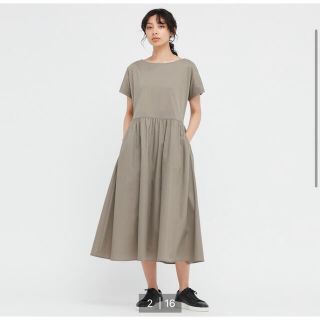 ユニクロ(UNIQLO)の【yuppyさま専用】24.UNIQLO コンビネーションフレアワンピース(ロングワンピース/マキシワンピース)