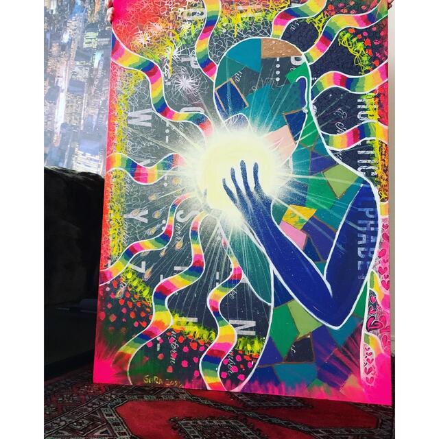 高い素材 キャンバスアート特大100x70手書き現代アート 絵画+