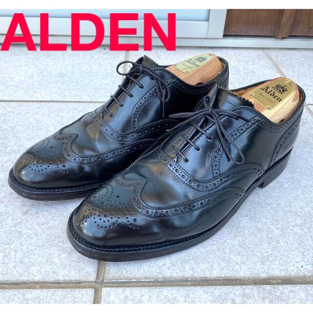 Alden(オールデン)のオールデン 内羽根 ウイングチップ コードバン US8 黒 ブラック 9751 メンズの靴/シューズ(ドレス/ビジネス)の商品写真