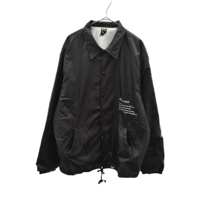 FPAR/FORTY PERCENTS AGAINST RIGHTS フォーティーパーセント アゲインストライツ MEDIA GUERRILLA COACH JACKET バックロゴ コーチジャケット ブラック