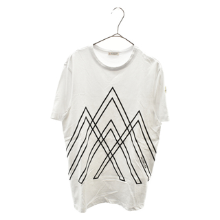 モンクレール(MONCLER)のMONCLER モンクレール MAGLIA T-SHIRT G20918C00009 シリコンロゴ クルーネック半袖Tシャツ カットソー ホワイト(Tシャツ/カットソー(半袖/袖なし))