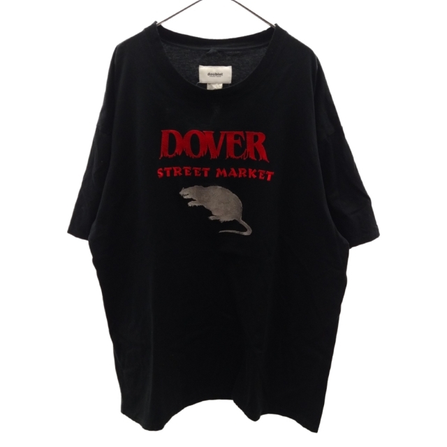 doublet ダブレット DOVER STREET SCRATCH EMBROIDERY NEW YEAR T-SHIRT DSMG YEAR OF THE RAT ドーバー ネズミ クルーネック半袖Tシャツ ブラック