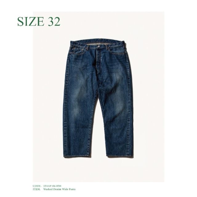 A.PRESSE 22aw Washed Denim Wide Pants 32